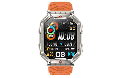 Smart Watch 2.1-Inch Fitness Watch with All Day Heart Rate Sleep Monitor Blood Oxygen Flashlight 107 Sports Modes Activity Tracker-Orange