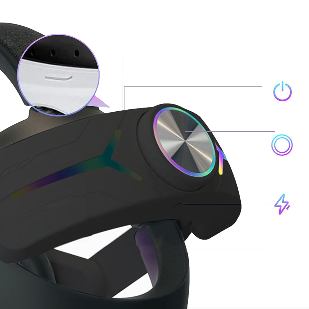 For Meta Oculus Quest 3 VR Head Strap RGB Comfort Headstrap Black