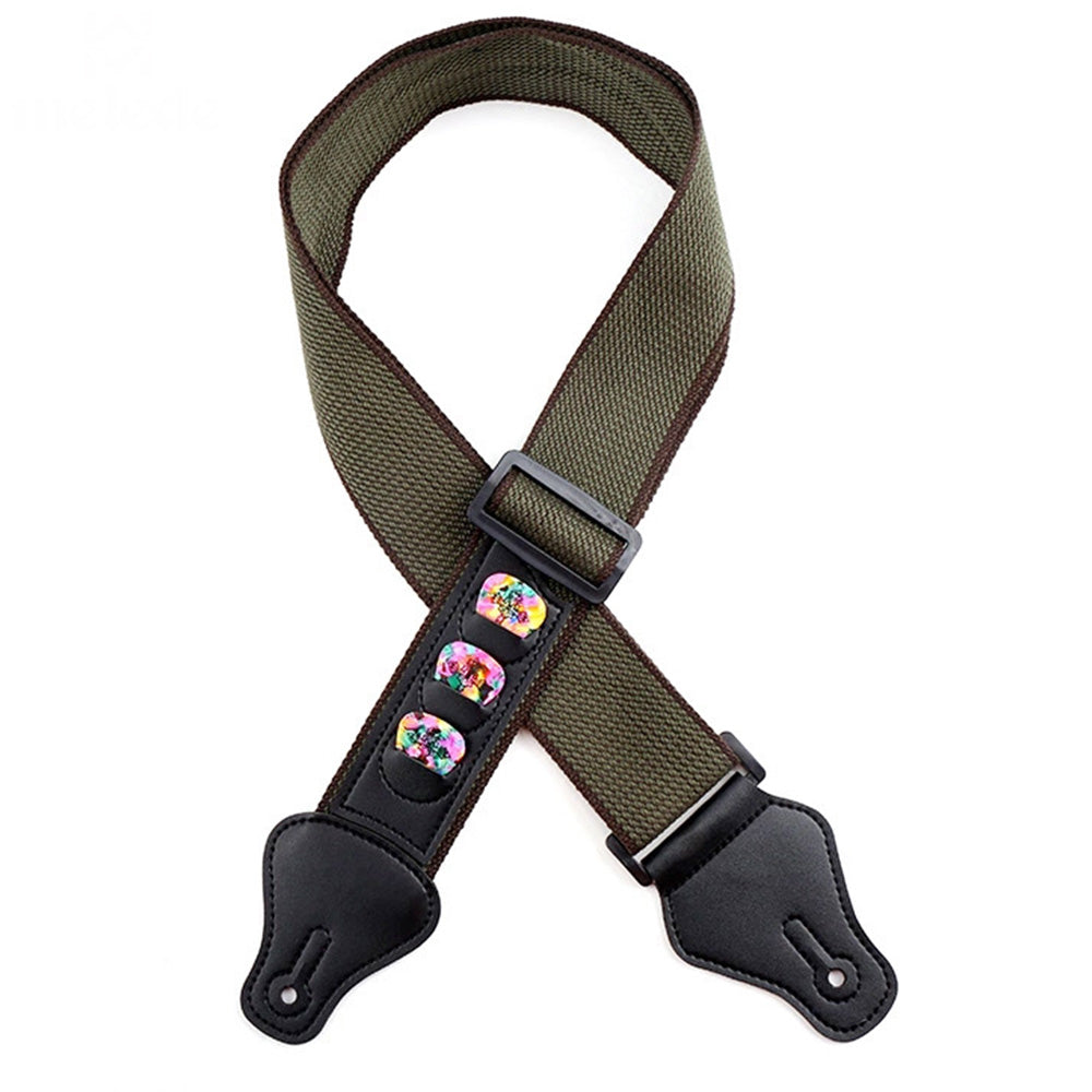 Guitar Strap for Acoustic Classic Electric and Bass Guitars -Army Green