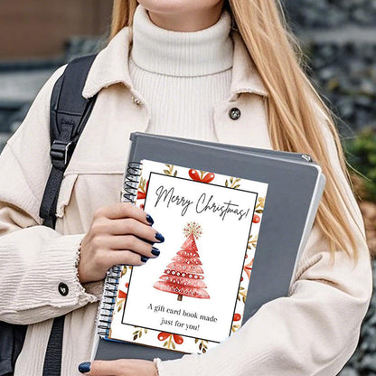 38 Sheets Christmas Gift Card Book Coil Bound Card Holder - Christmas Tree