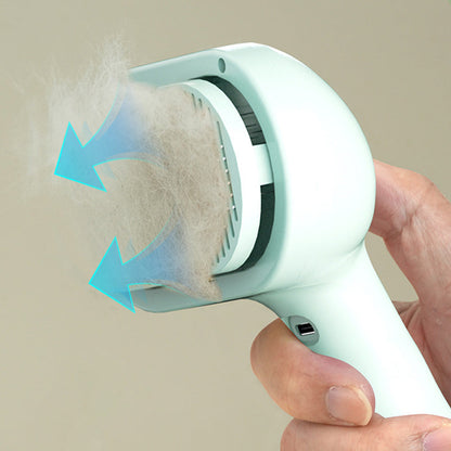 Pet Steam Brush Cat Dog Spray Hair Removal Comb for Shedding Grooming Green