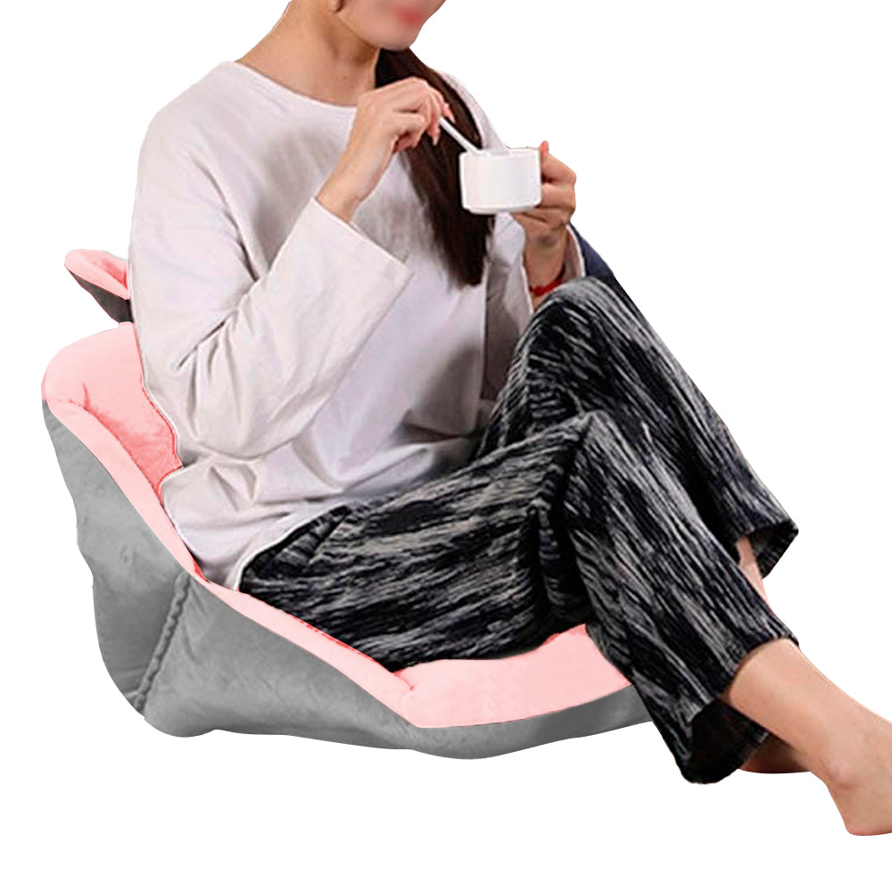 Rabbit Ears Shaped Chair Cushion with Backrest Seats Cushion for Home Office Chair Pink