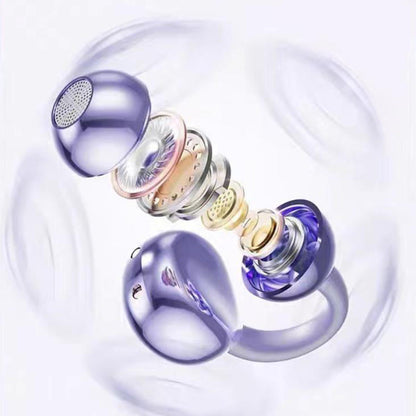 Bluetooth Clip-on Earbuds Wireless Open Ear Earbuds for Sports Workout Purple