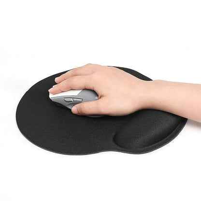 3Pcs Gaming Mouse Pad Mouse Pad with Wrist Rest Circle Curved Ergonomic Mousepad-Black