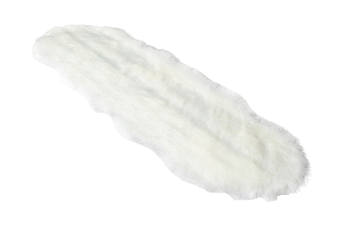 Luxury Soft Faux Sheepskin Fur Rugs for Bedside Floor Mat-White