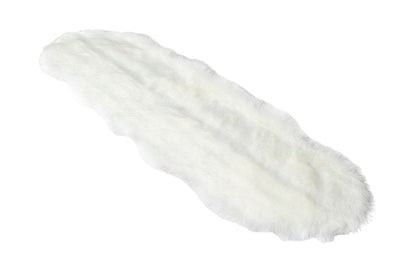 Luxury Soft Faux Sheepskin Fur Rugs for Bedside Floor Mat-White