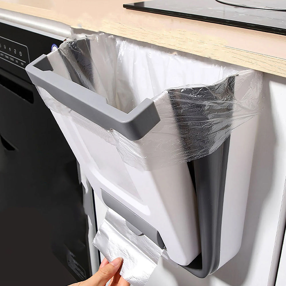 Foldable Hanging Kitchen Trash Can Garbage Can Waste Bin for Kitchen Bathroom Camping
