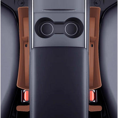 Car Seat Gap Filler Seat Gap Organizer with Phone Holder for SUV Truck-Brown
