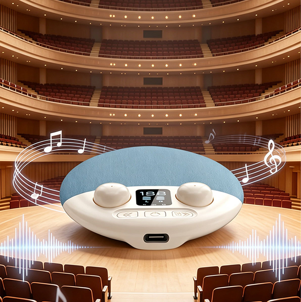 2 in 1 Under Pillow Sleep Speaker Bluetooth Headphones - Blue