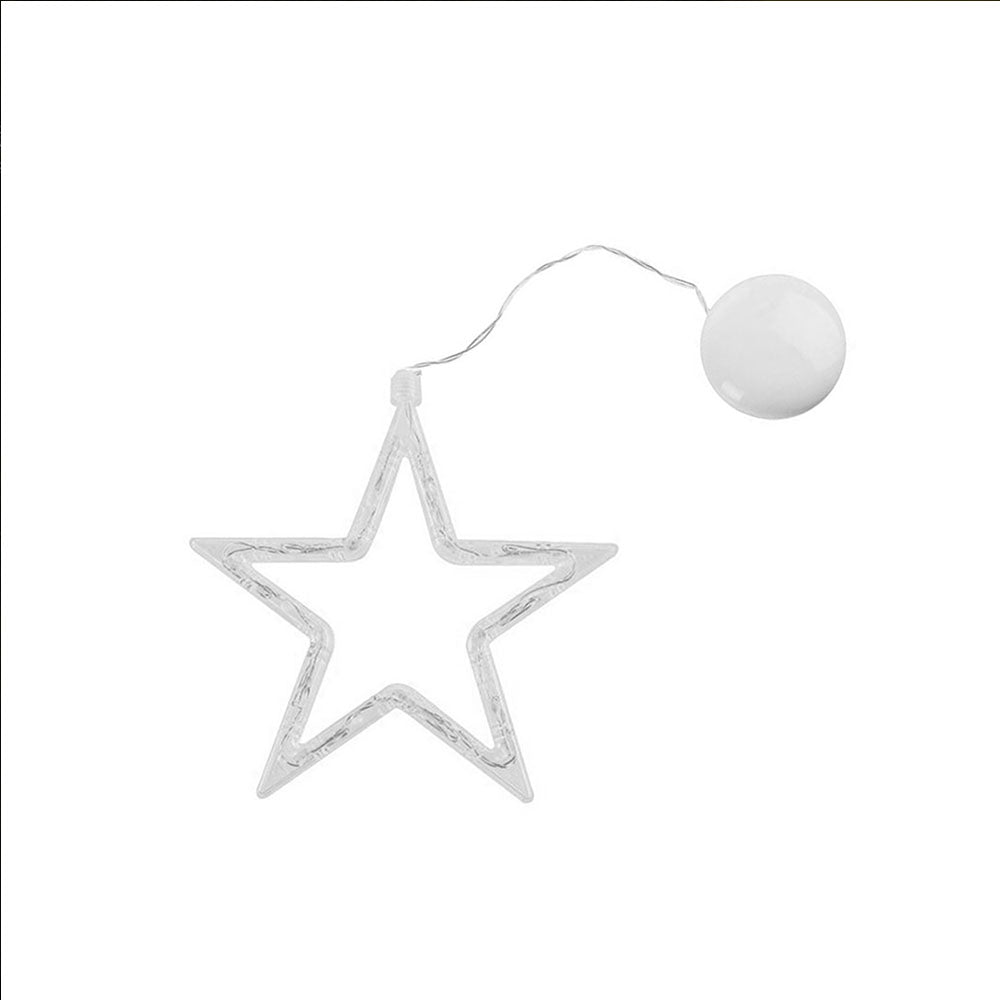2PCS Christmas String Lights Hanging Window Indoor Outdoor Lights with Suction Cup for Xmas Party Decoration -Star