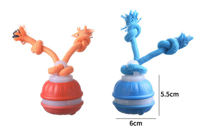 2Pcs USB Rechargeable Rolling Dog Ball Toy Blue and Orange