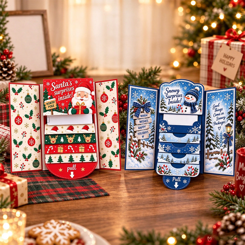 3 Piece Waterfall Christmas Gift Card Booklet Christmas Gift Card Book for Adults