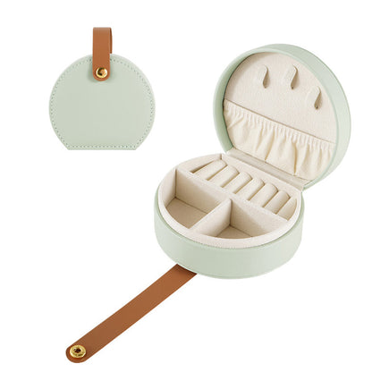 Travel Jewelry Case with Detachable Handle Accessory Organizer Green