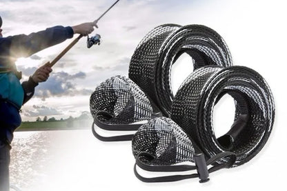 2Pcs Fishing Rod Sock with Strap Fishing Rod Sleeve for Baitcasting-Blue