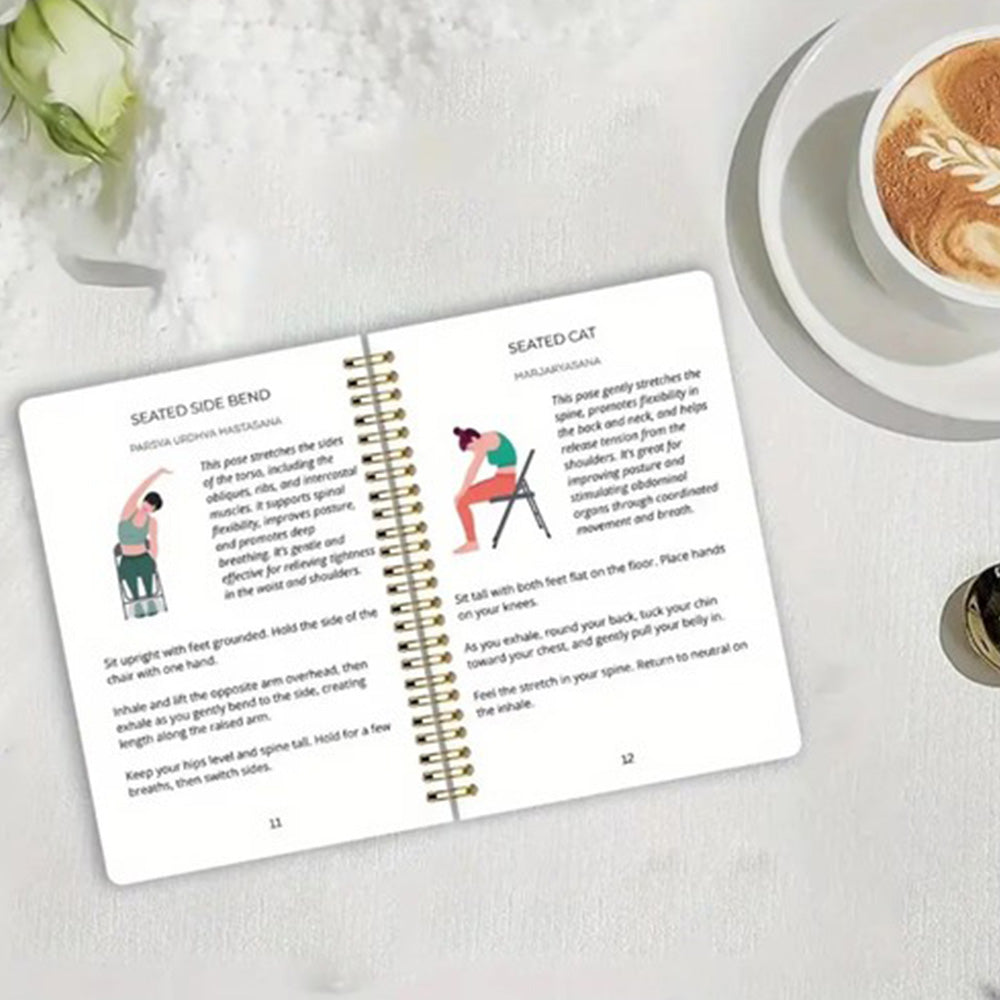 Chair Yoga Book for Seniors: Strength Balance & Wellness Exercises -White