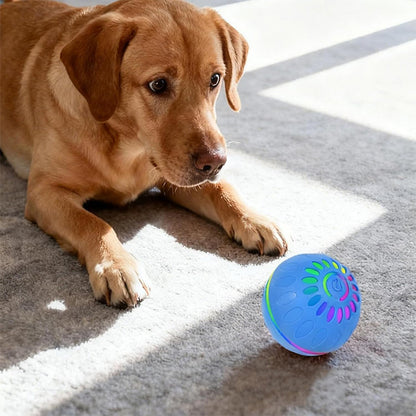 Interactive Dog Ball Toy Smart Moving Bouncing Dog Ball with LED Lights for Dogs Puppies-Blue