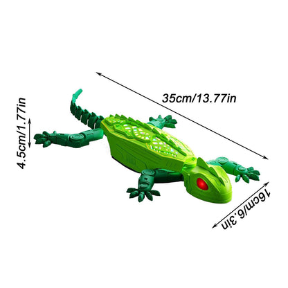 Remote Control Wall Climbing Gecko Toy with LED Lights - Green