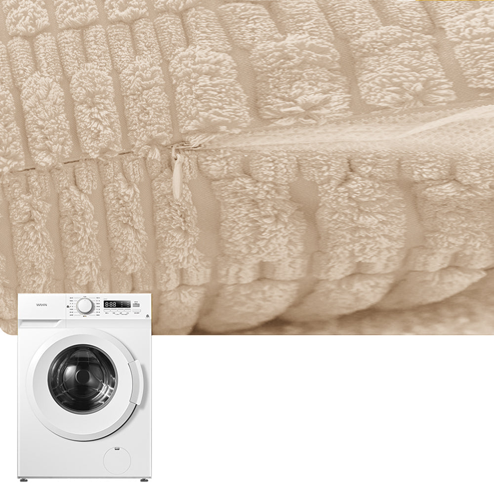 2Pcs Set Throw Pillow Covers Neutral Decorative Pillowcase for Couch Bed Sofa Beige