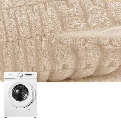 2Pcs Set Throw Pillow Covers Neutral Decorative Pillowcase for Couch Bed Sofa Beige