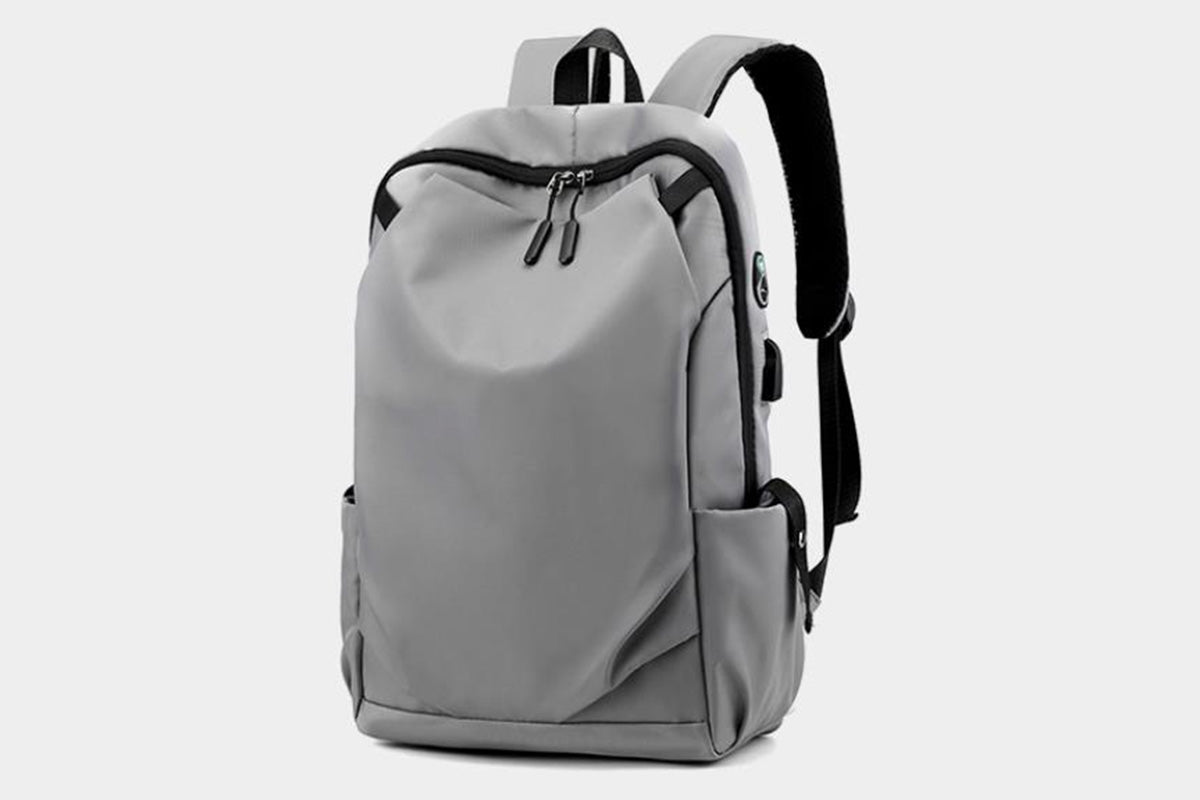 Business Laptop Backpack Anti-Theft USB Charging Port External Headphone Jack for Mens Womens -Grey