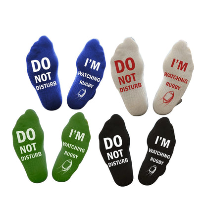 4 Pairs of I'M WATCHING Unisex RUGBY Rugby Socks for Football Lover