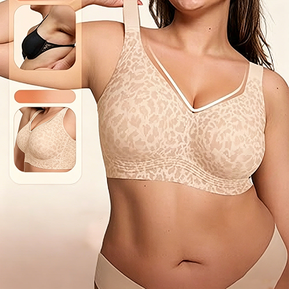 Full Coverage Wireless Bra with Support and Lift for Women-Beige