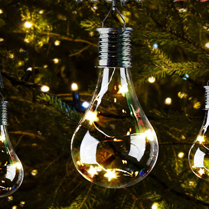 6pcs Outdoor Solar Powered LED Light Bulb Garden Yard Hanging Lamp -Transparent