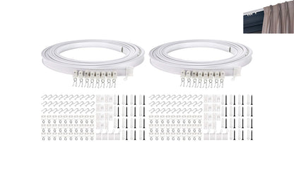 2 Piece Flexible Ceiling Curved 5M Bendable Curtain Track - White