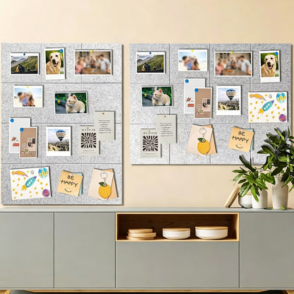 12Pcs Large Felt Bulletin Board Cork Boards for Walls Office Classroom-Grey