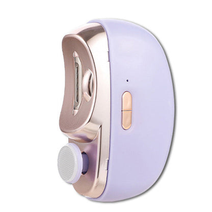 2-in-1 Electric Nail Clipper and Nail Polisher Portable Grooming Tool Purple