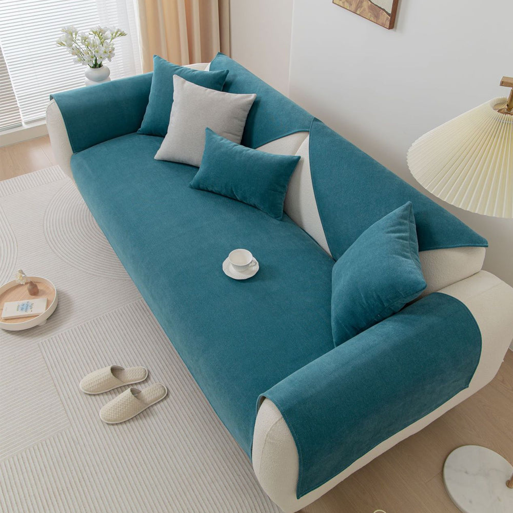 Anti-slip Sofa Couch Cover Slipcover Sofa Protective Cover Green