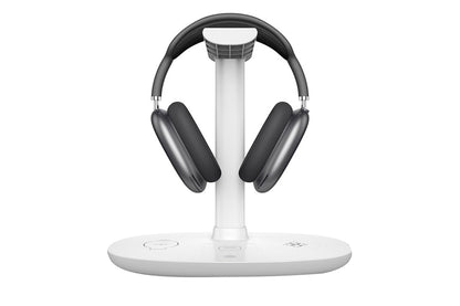 Wireless Charging Station 4-in-1 Qi Fast Charger Charging Dock Stand for iPhone Samsung Galaxy -White