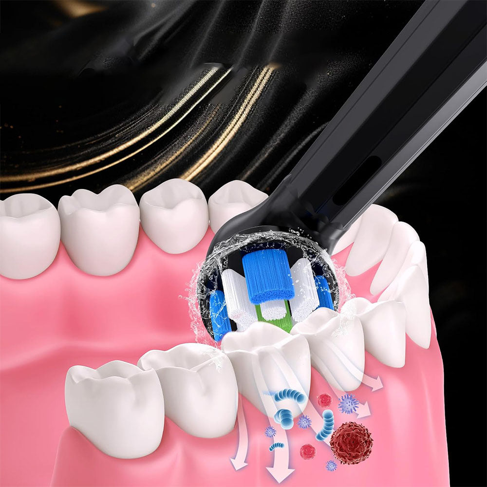 4Pcs Replacement Toothbrush Heads Compatible with OralB io Series-Black