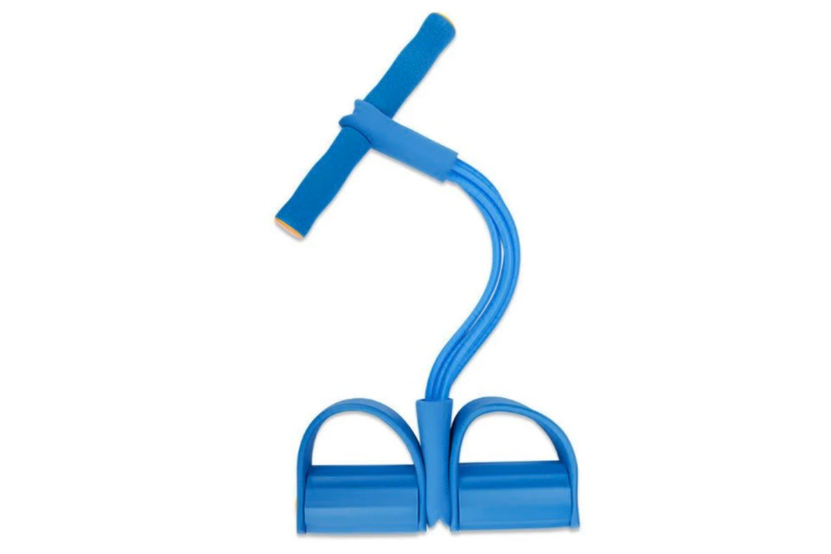 6 Tube Foot Pedal Resistance Band Ankle Puller Fitness Rope Blue