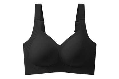 Full Coverage Seamless Wireless Plus Size Bra - Black