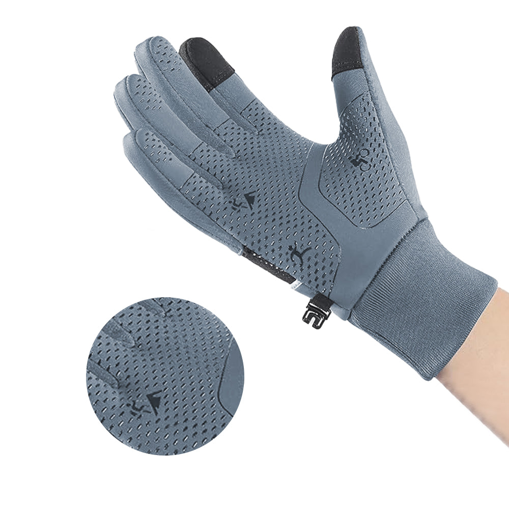 Unisex Touch Screen Gloves Winter Warm Riding Gloves Running Mittens Grey