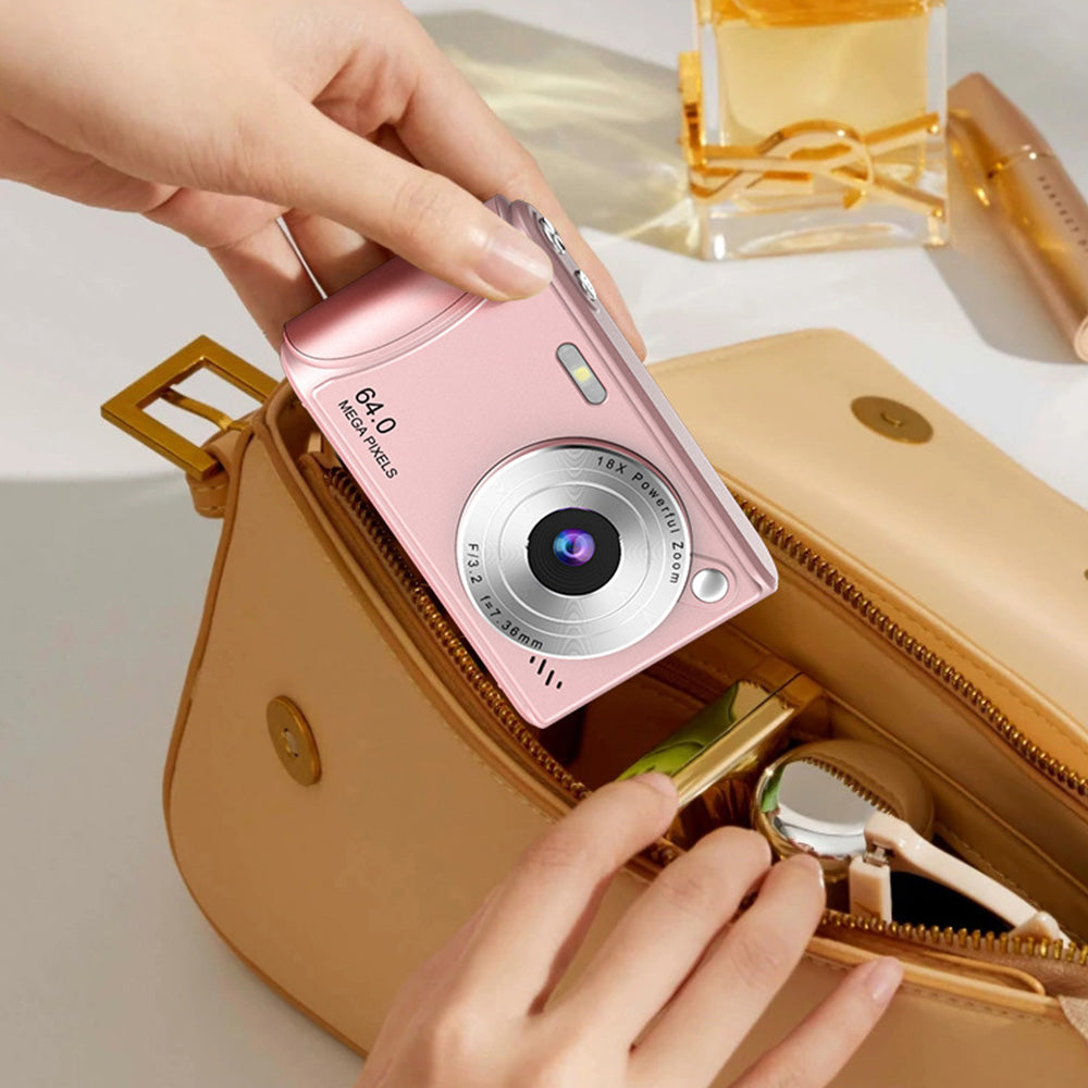 2.4-Inch Digital Point & Shoot Camera with 16X Zoom for Teens and Beginners Pink