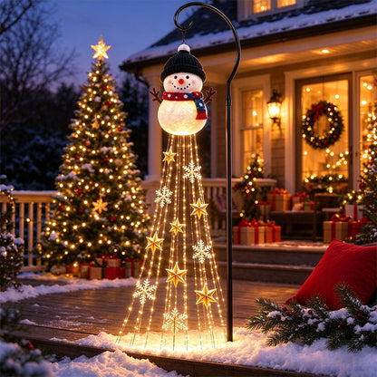Solar Snowman Stake Solar Light Warm LED Garden Decoration Light