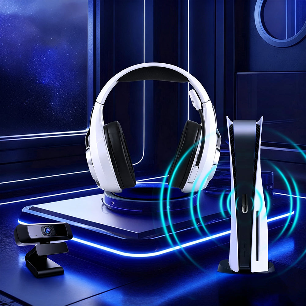2.4GHz Wireless Gaming Headset with Noise Canceling Mic - White