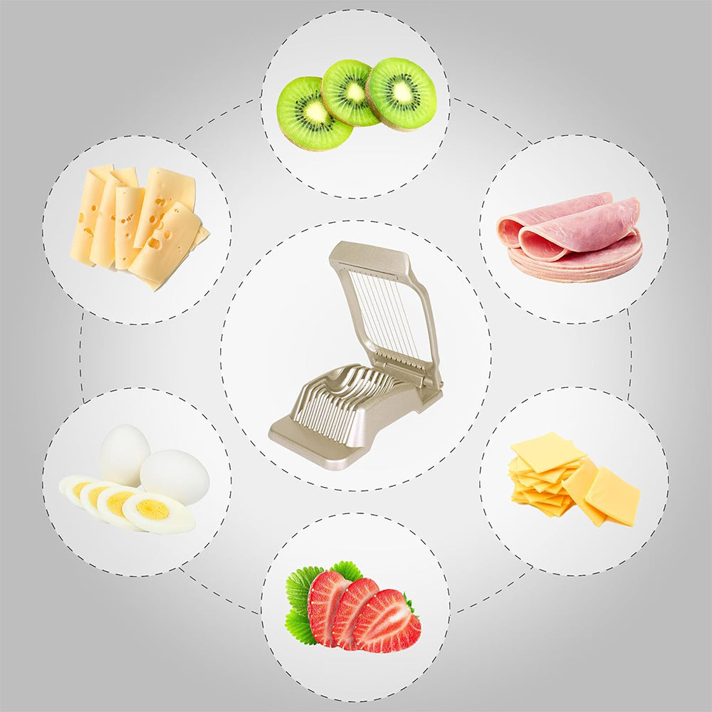 Aluminum Alloy Egg Slicer for Hard Boiled Eggs Strawberry Slicer for Sandwiches-Gold
