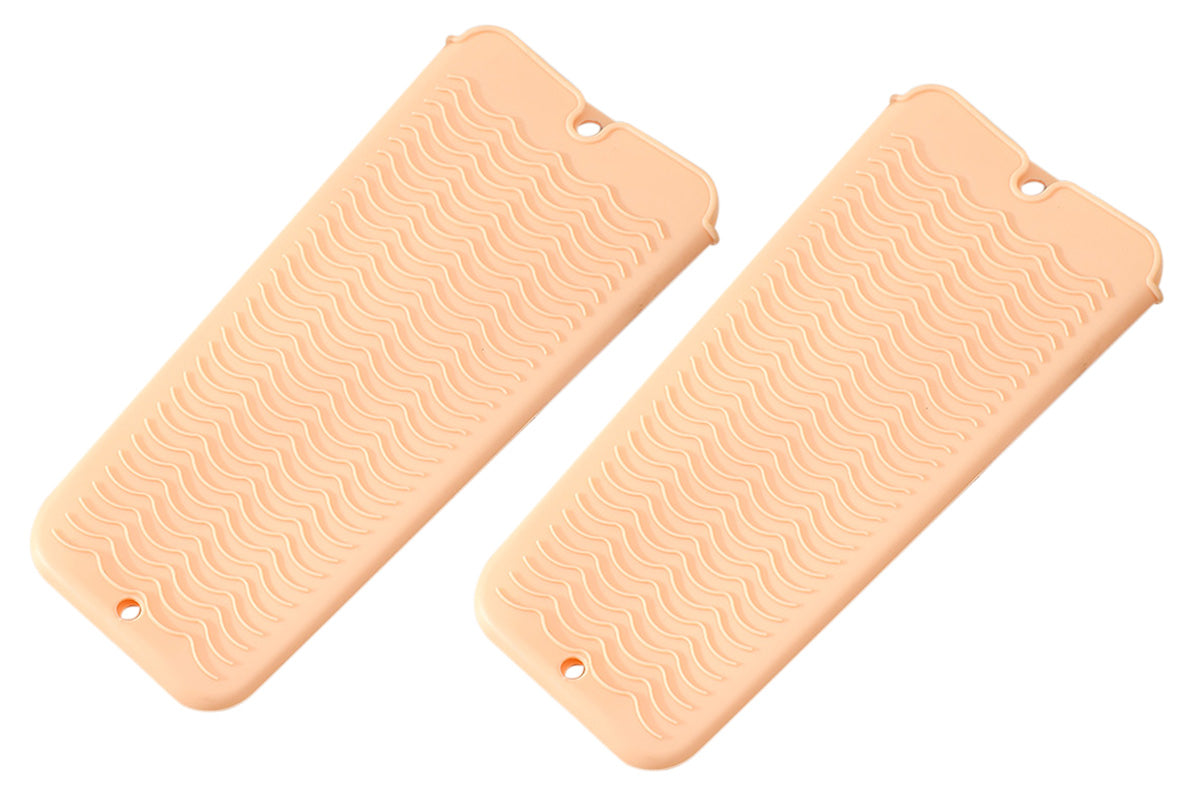 4 Pack Heat Resistant Silicone Pouch for Hair Styling Tools-Nude