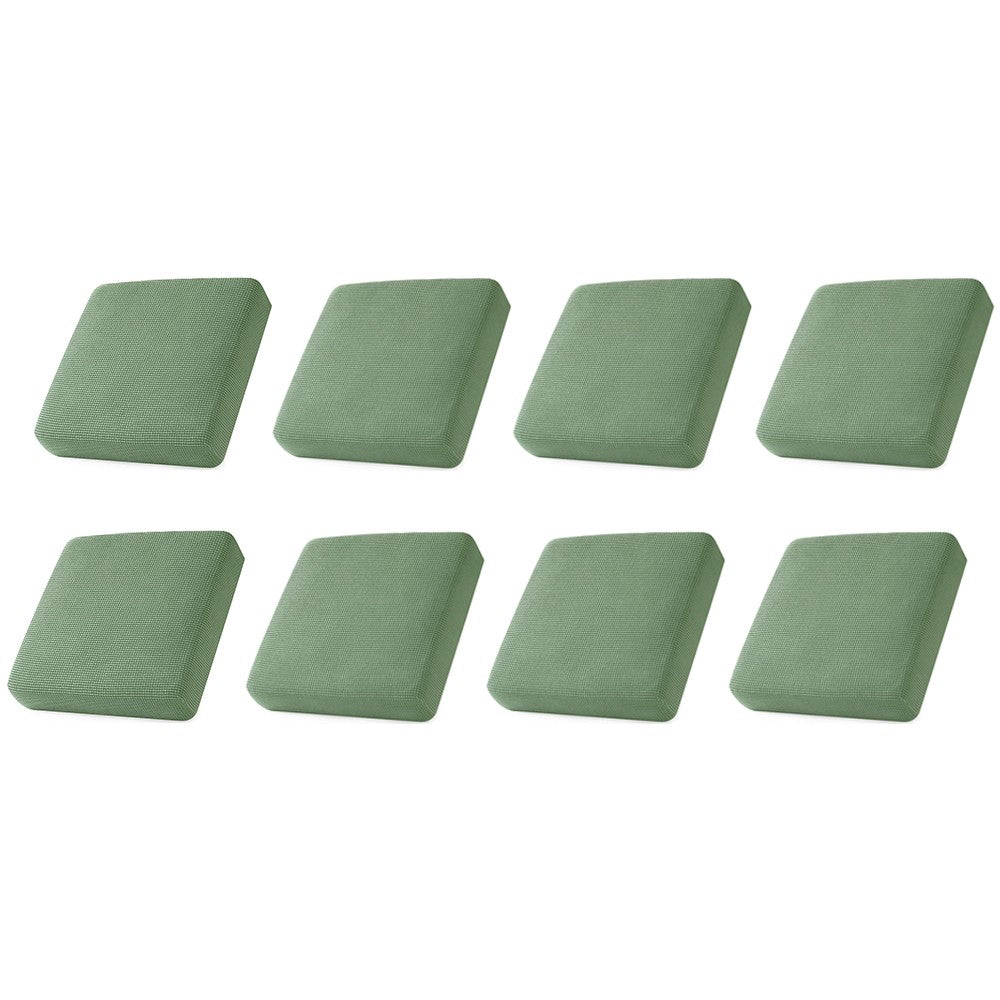 8Pcs Stretch Sofa Seat Cushion Cover Green