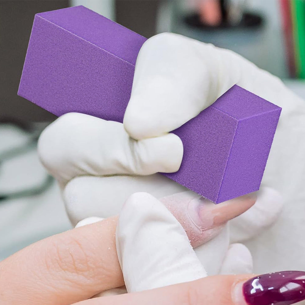 10Pcs 150 Grit Nail Buffer Blocks for Acrylic and Gel Nails-Purple