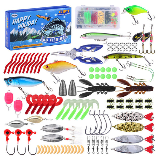 101 Pcs Set Fishing Tackle Set Lures Fishing Kit for Fishing Lovers Beginners