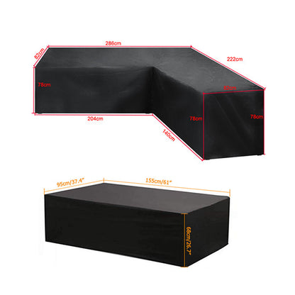 Outdoor Protector Cover Set for L Shape Corner Sofa Table Garden Rattan Sofa Cover Furniture Protector