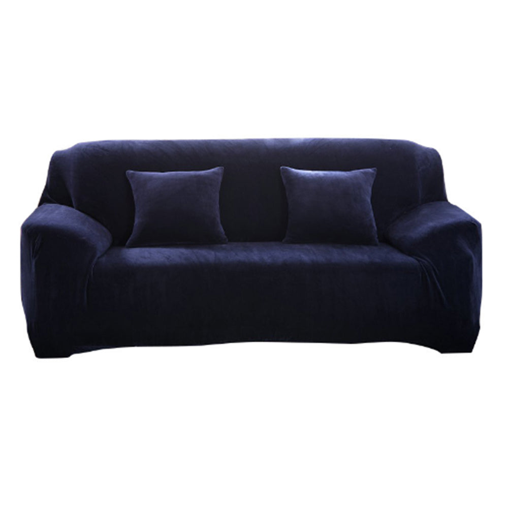 Velvet Stretch Sofa Slipcover Sofa Couch Furniture Protector Cover Navy Blue