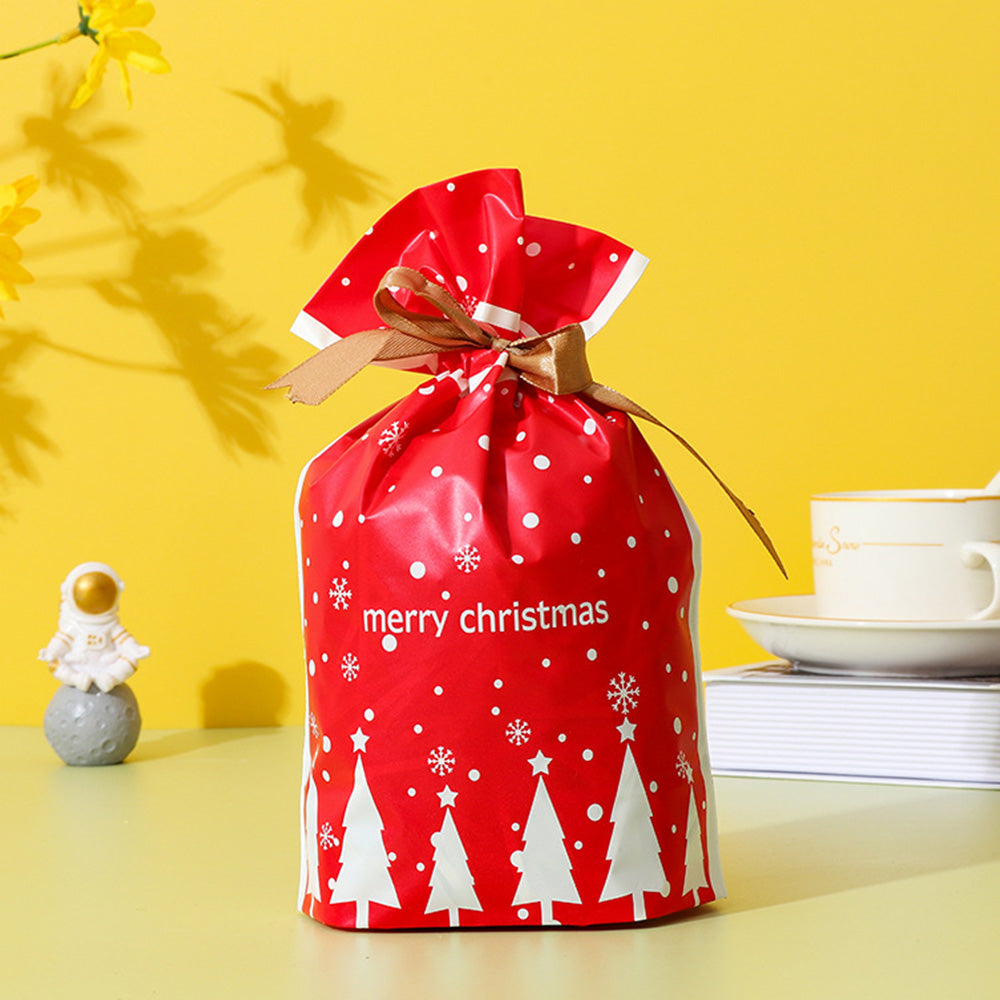 50PCS Christmas Candy Treat Bags Gift Wrapping Drawstring Bags for Holiday Parties Style 3