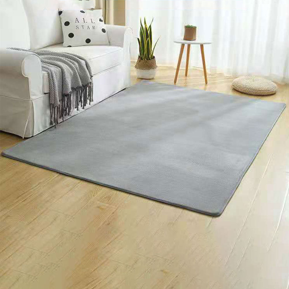Coral Fleece Soft Carpet Fast Rebound Sponge Floor Mat-Grey