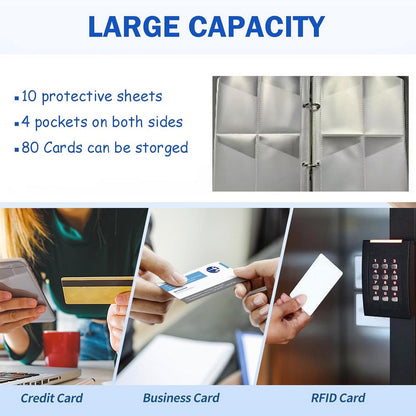 Card Case for Yoto Cards 80 Pockets Folder with Zipper for Yoto Player and Mini-Blue