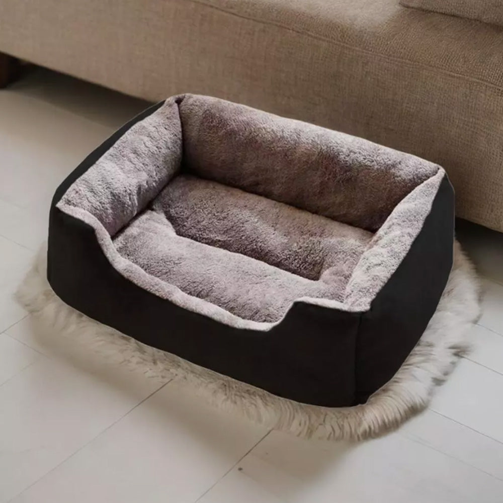 Rectangle Pet Bed for Dogs Cats Beds Warming Soft Calming Sleeping Puppy Bed Black